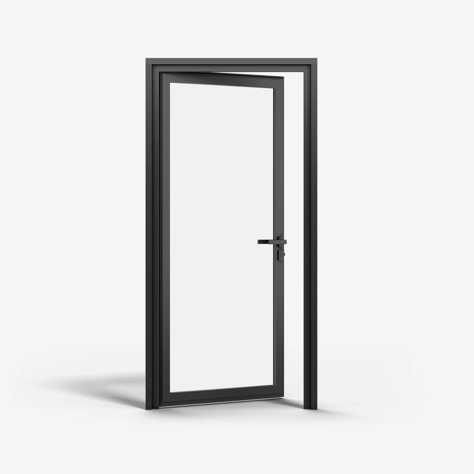 KOMPAS Single Swing Door - LH In - Black Matte, 36" x 84"