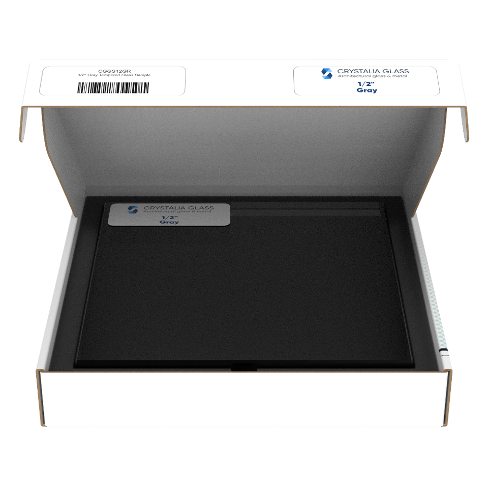 1/2'' Gray Tempered Glass Sample