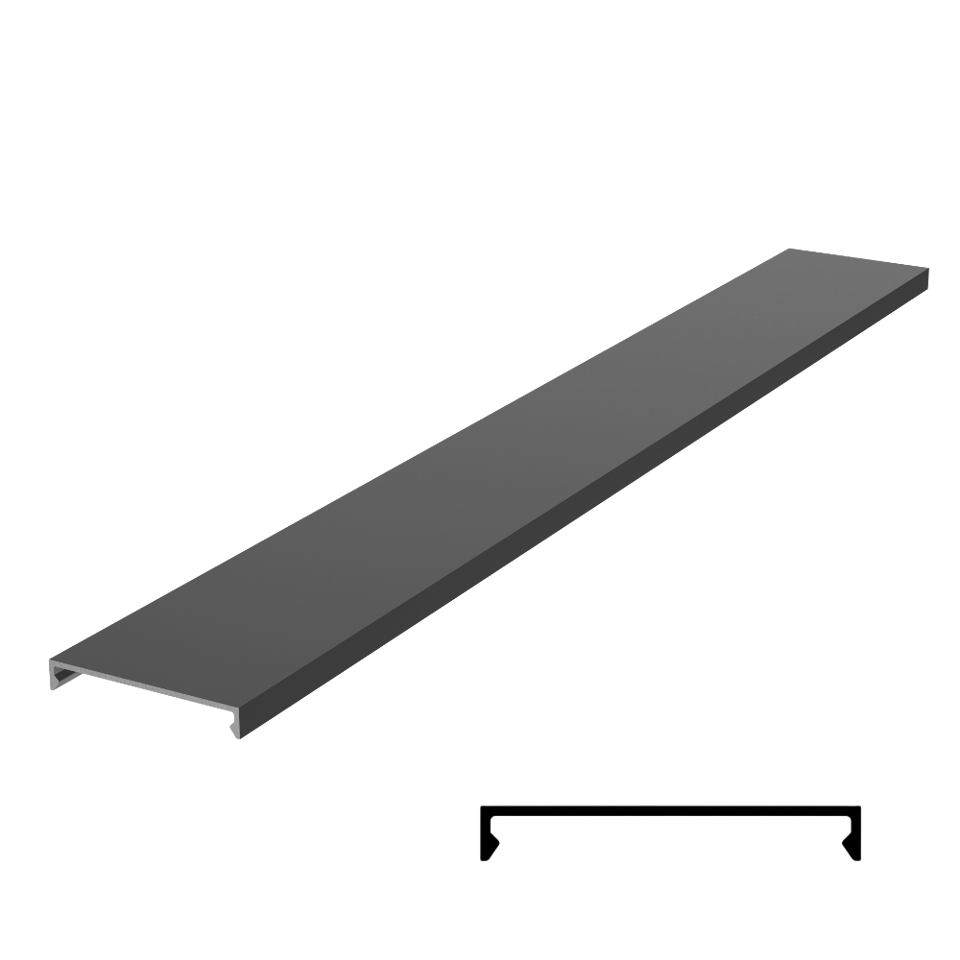 1-1/2'' Middle Cover Cap 118" Stock Length - Black matte