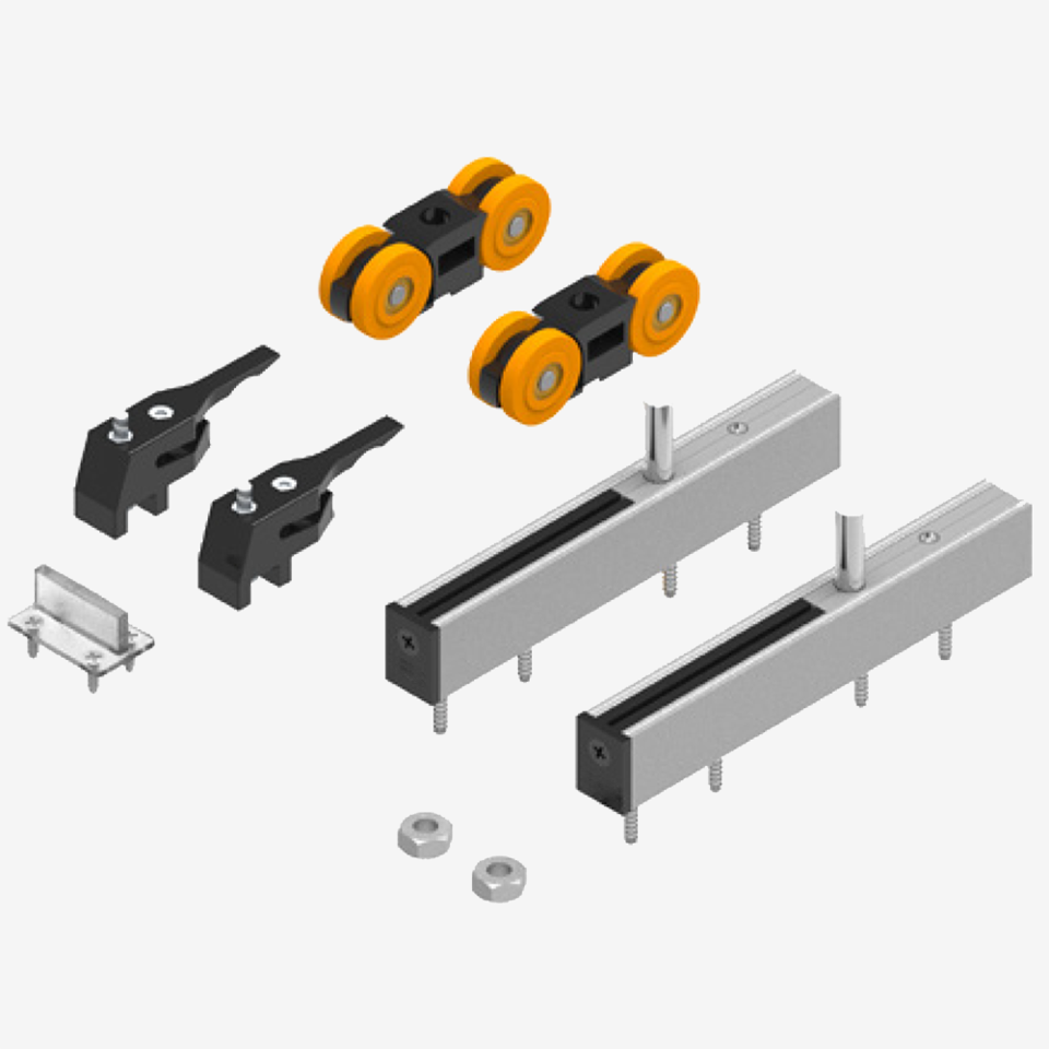 Rollers XL1 Kit for Sliding/Pocket Doors with Retaining Stoppers