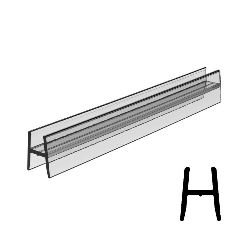 SGL-1116 Rigid 'H' Seal for 1/2" Glass - 126" Stock Length