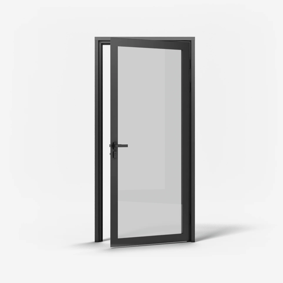 KOMPAS Single Swing Door -  RH Out - Black Matte, 36" x 84"